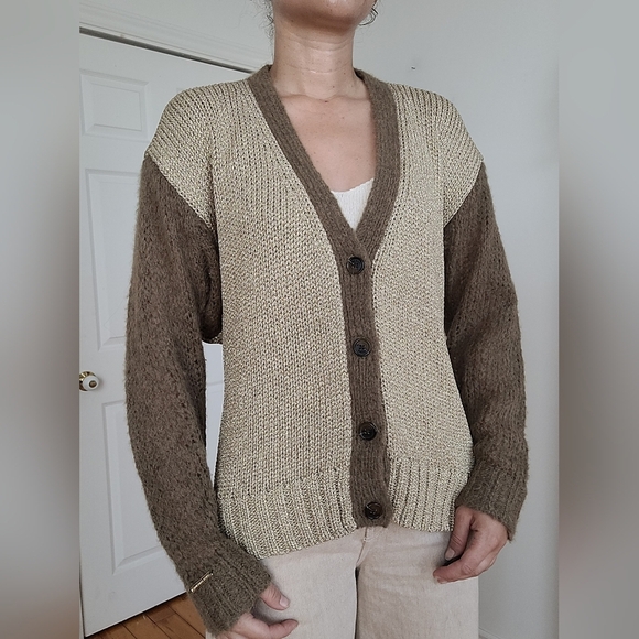 Michael Kors Two-Tone Cardigan Sweater - Picture 3 of 8